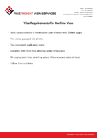 Burkina Vaso Visa Requirements