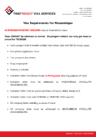 Mozambique Visa Requiremnts