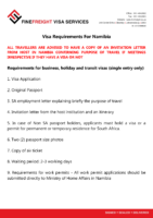 Namibia Visa Requirements