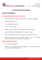 Nigeria Visa Requirements