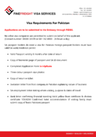 Pakistan Visa Requirements