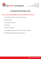 Sierra Leone Visa Requirements