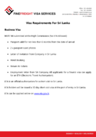 Sri Lanka Visa Requirements