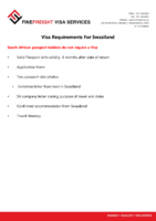 Swaziland Visa Requirements