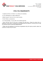 Syria Visa Requirments